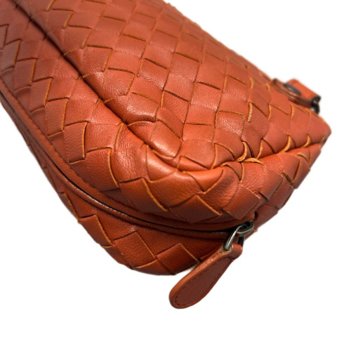 Bottega Veneta Shoulder Bag Calfskin Intrecciato Brick Red