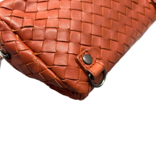 Bottega Veneta Shoulder Bag Calfskin Intrecciato Brick Red