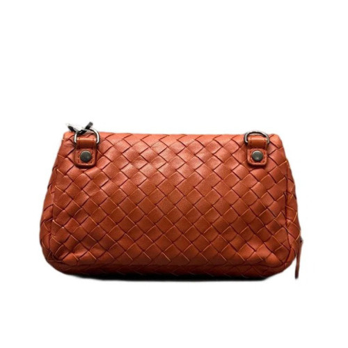 Bottega Veneta Shoulder Bag Calfskin Intrecciato Brick Red