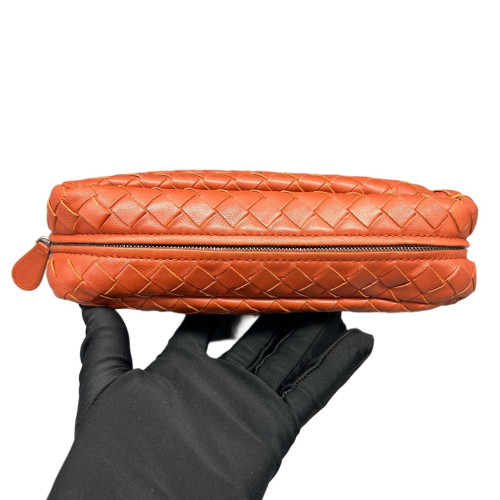 Bottega Veneta Shoulder Bag Calfskin Intrecciato Brick Red