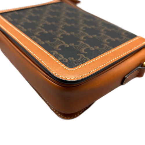 Celine Triomphe Teen Triomphe Shoulder Bag Triomphe Brown Tan Celine Triomphe Teen Triomphe Shoulder Bag Triomphe Brown Tan