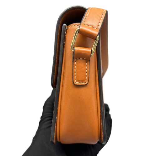 Celine Triomphe Teen Triomphe Shoulder Bag Triomphe Brown Tan Celine Triomphe Teen Triomphe Shoulder Bag Triomphe Brown Tan