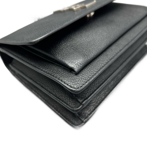 Yves Saint Laurent Small Sunset Shiny Caviar Calfskin Black