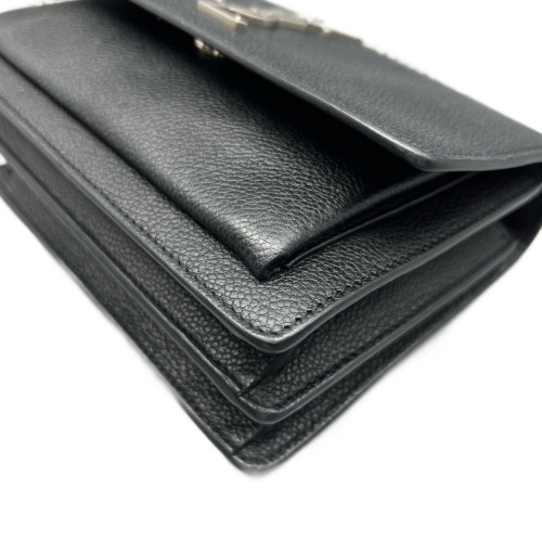 Yves Saint Laurent Small Sunset Shiny Caviar Calfskin Black