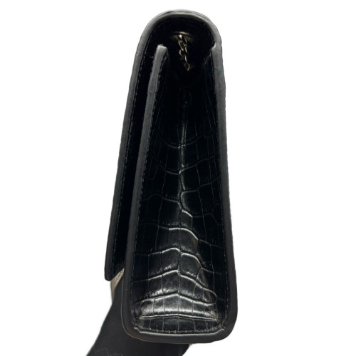 Yves Saint Laurent Medium Kate Corssbody Bag Calfskin Crocodile Embossed Black