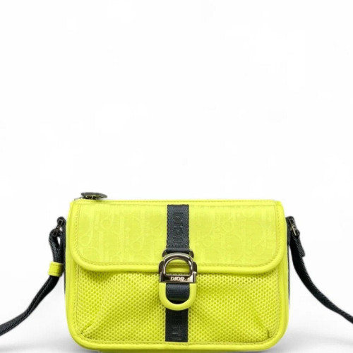 Dior Shoulder Bag Canvas Light Green Black