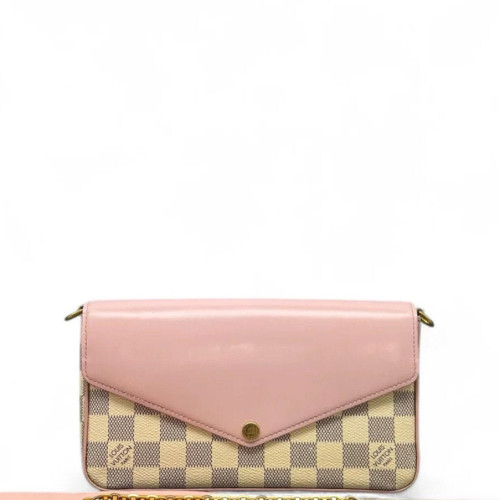 Louis Vuitton Pochette Felicie Chain Wallet Damier Azur White
