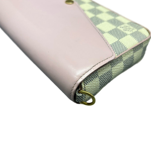 Louis Vuitton Pochette Felicie Chain Wallet Damier Azur White