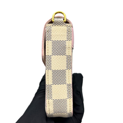Louis Vuitton Pochette Felicie Chain Wallet Damier Azur White