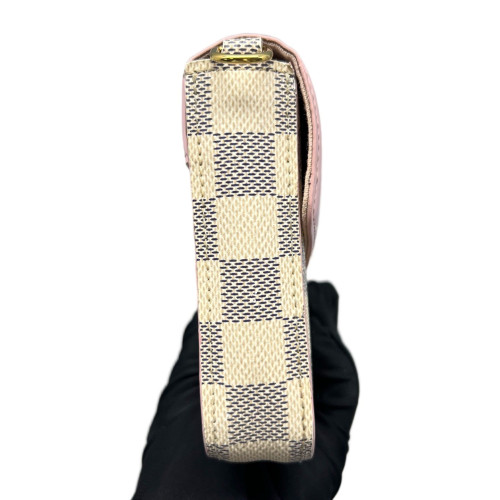 Louis Vuitton Pochette Felicie Chain Wallet Damier Azur White