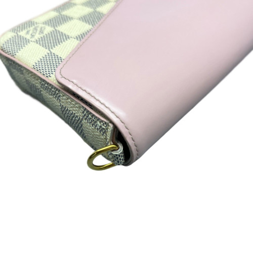 Louis Vuitton Pochette Felicie Chain Wallet Damier Azur White