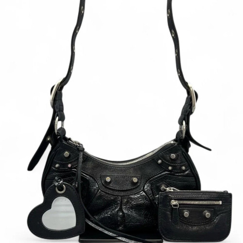 Balenciaga Le Cagole Xs Arena Lambskin Black