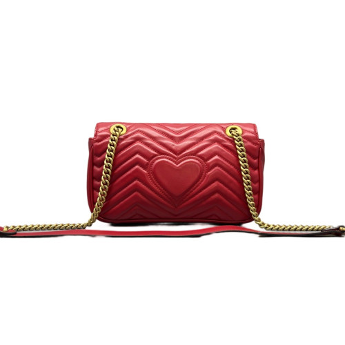 Gucci Chevron Small GG Marmont Calfskin Red Gucci Chevron Small GG Marmont Calfskin Red