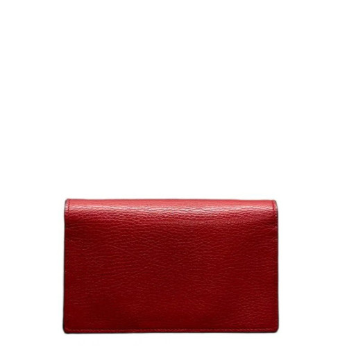Gucci Interlocking G Chain Wallet Grained Calfskin Red Gucci Interlocking G Chain Wallet Grained Calfskin Red