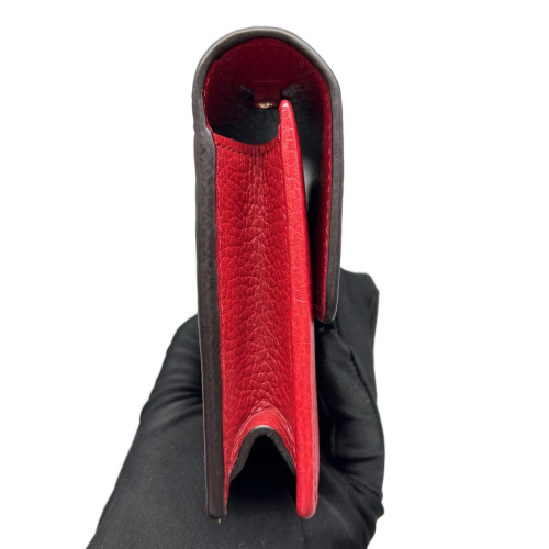 Gucci Interlocking G Chain Wallet Grained Calfskin Red Gucci Interlocking G Chain Wallet Grained Calfskin Red
