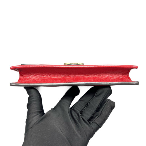 Gucci Interlocking G Chain Wallet Grained Calfskin Red Gucci Interlocking G Chain Wallet Grained Calfskin Red