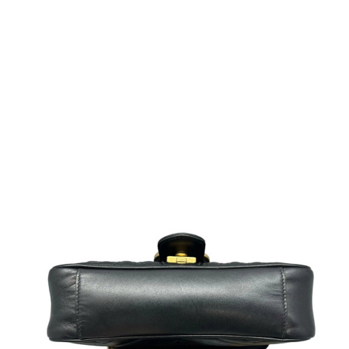 Gucci Chevron Mini GG Marmont Calfskin Black Gucci Chevron Mini GG Marmont Calfskin Black