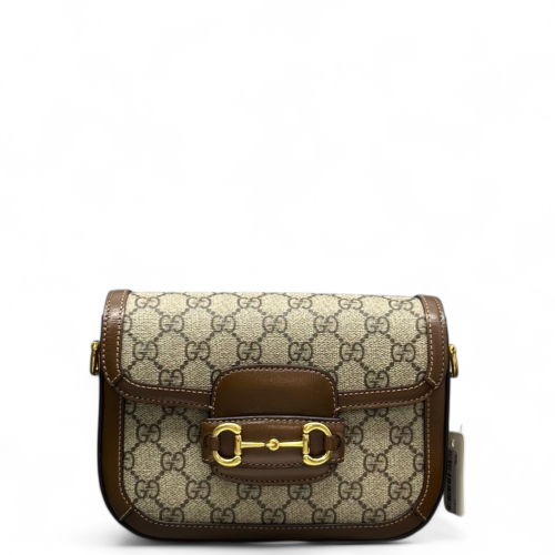 Gucci Mini Horsebit 1955 GG Supreme Monogram Tan
