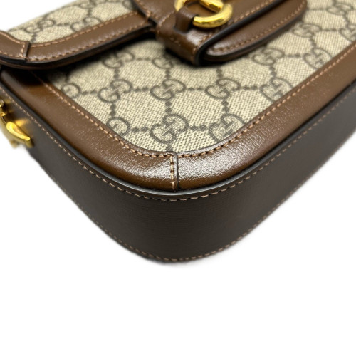 Gucci Mini Horsebit 1955 GG Supreme Monogram Tan