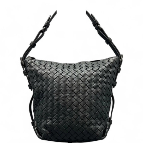 Bottega Veneta Shoulder Bag Calfskin Intrecciato Black