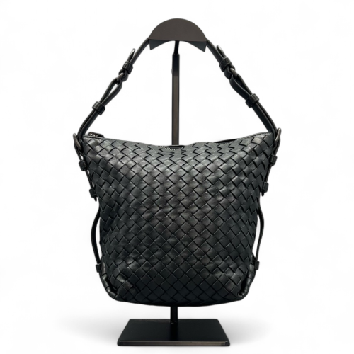 Bottega Veneta Shoulder Bag Calfskin Intrecciato Black