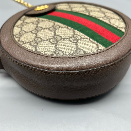 Gucci Mini Ophidia Round Bag GG Supreme Monogram Beige Ebony Gucci Mini Ophidia Round Bag GG Supreme Monogram Beige Ebony