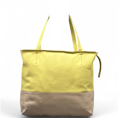 Celine Tote Bag Calfskin Yellow Beige