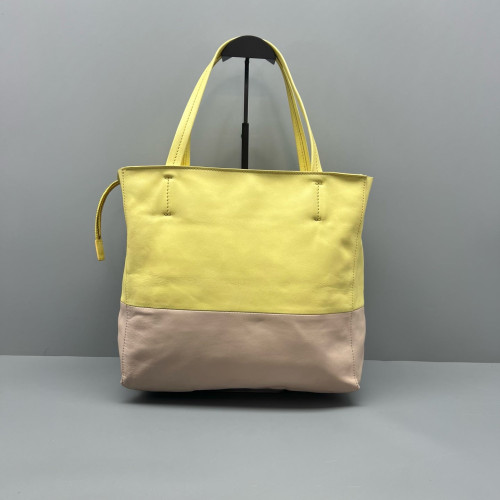 Celine Tote Bag Calfskin Yellow Beige