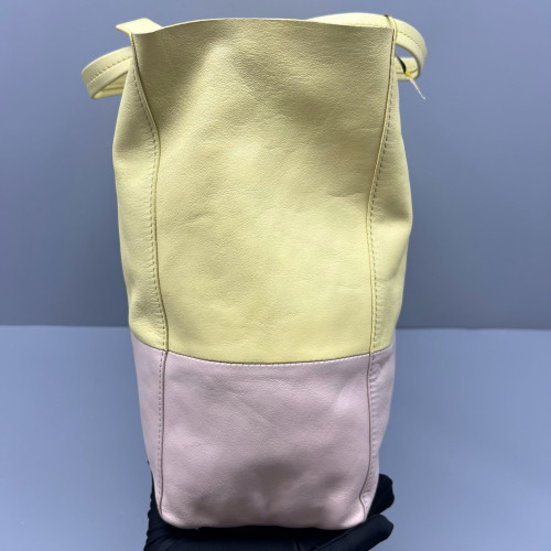 Celine Tote Bag Calfskin Yellow Beige