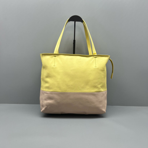 Celine Tote Bag Calfskin Yellow Beige
