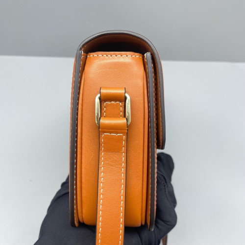Celine Teen Triomphe Shoulder Bag Triomphe Brown Black Celine Teen Triomphe Shoulder Bag Triomphe Brown Black