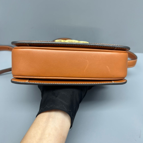 Celine Teen Triomphe Shoulder Bag Triomphe Brown Black Celine Teen Triomphe Shoulder Bag Triomphe Brown Black