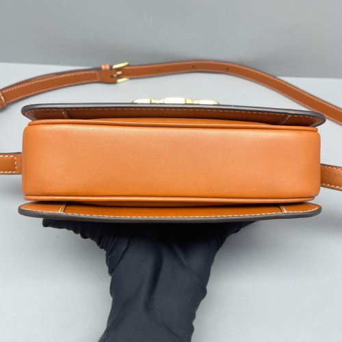 Celine Teen Triomphe Shoulder Bag Triomphe Brown Black Celine Teen Triomphe Shoulder Bag Triomphe Brown Black