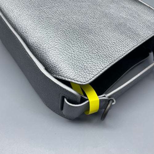 Balenciaga Two-Way Bag Metallic Pebbled Calfskin Silver