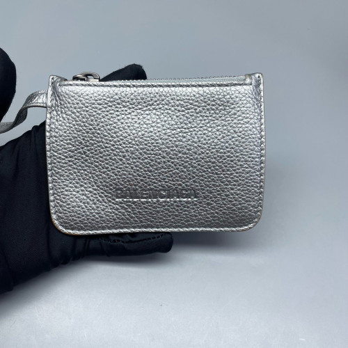 Balenciaga Two-Way Bag Metallic Pebbled Calfskin Silver