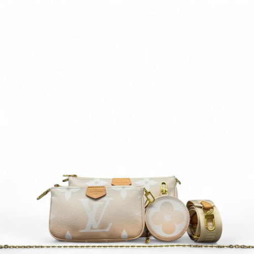Louis Vuitton Multi Pochette Accessories Empreinte Monogram Giant White Saffron