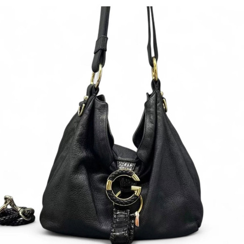 Gucci Hobo Grained Calfskin Black