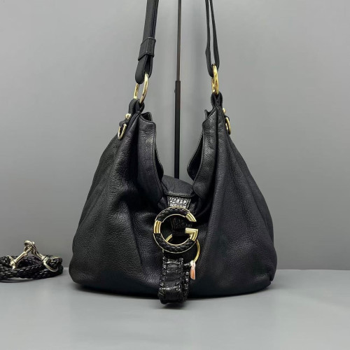 Gucci Hobo Grained Calfskin Black