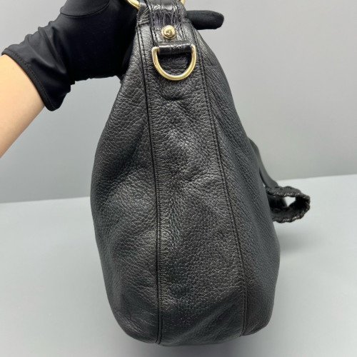 Gucci Hobo Grained Calfskin Black
