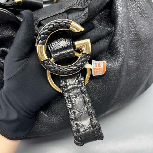 Gucci Hobo Grained Calfskin Black