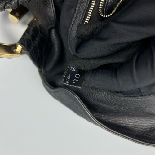 Gucci Hobo Grained Calfskin Black