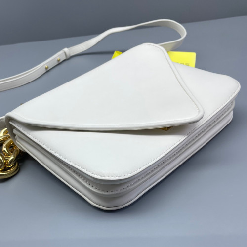 Bottega Veneta Two-Way Bag Calfskin White