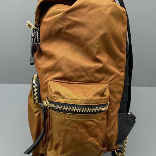 Burberry Medium Rucksack Backpack Nylon Snakeskin Brown Yellow