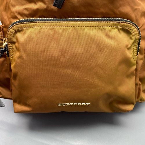 Burberry Medium Rucksack Backpack Nylon Snakeskin Brown Yellow