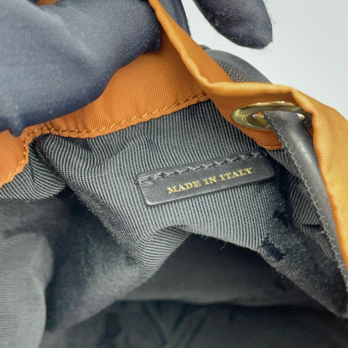 Burberry Medium Rucksack Backpack Nylon Snakeskin Brown Yellow