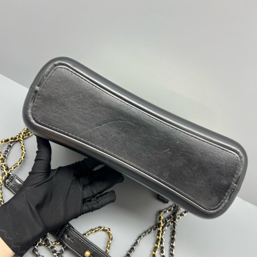 Chanel Quilted Medium Gabrielle Hobo Calfskin White Black