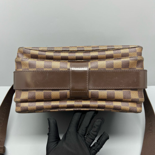 Louis Vuitton Naviglio Shoulder Bag Damier Ebene Brown