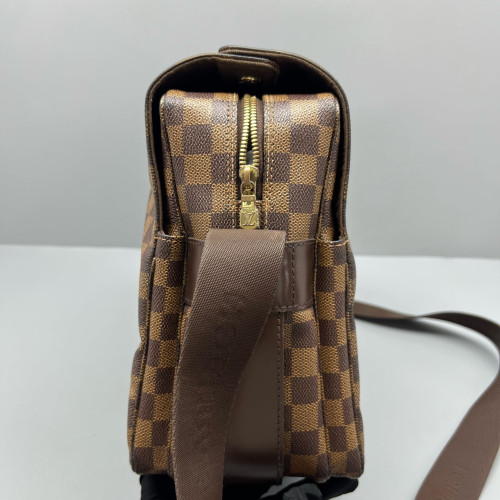 Louis Vuitton Naviglio Shoulder Bag Damier Ebene Brown