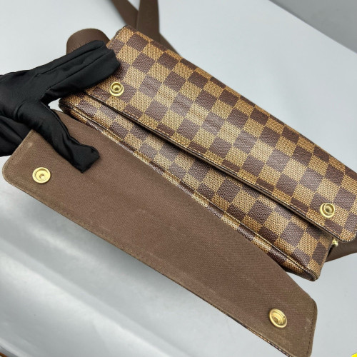Louis Vuitton Naviglio Shoulder Bag Damier Ebene Brown