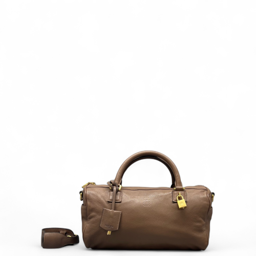 Loewe Clutch Grained Calfskin Brown